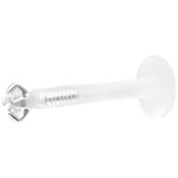 Labret in cristallo chiaro con Push Fit su sfondo bianco