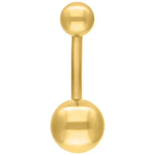 Bananabell in titanio dorato con filettatura esterna su sfondo bianco