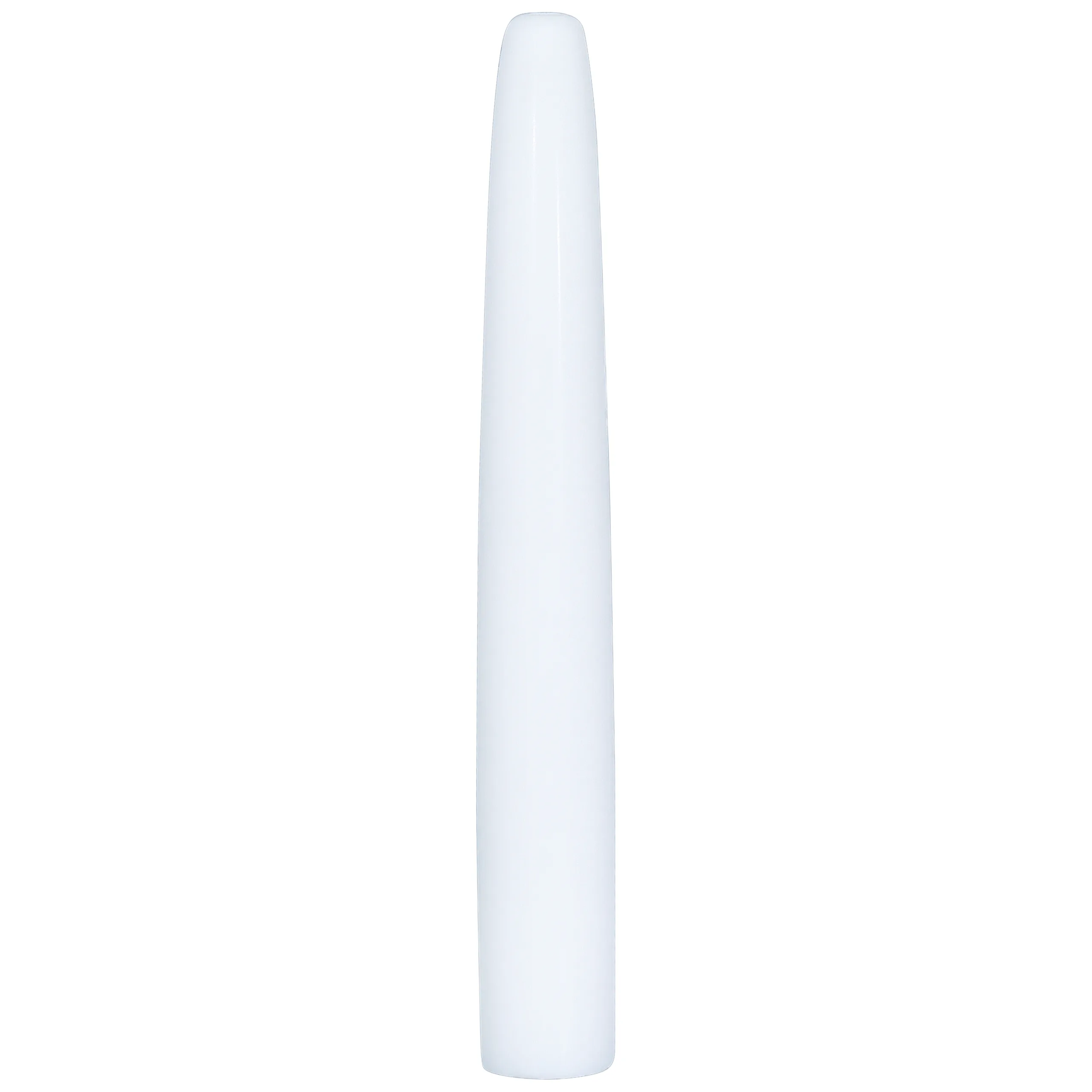 Dilatatore bianco in PTFE su sfondo bianco, lunghezza 90 mm