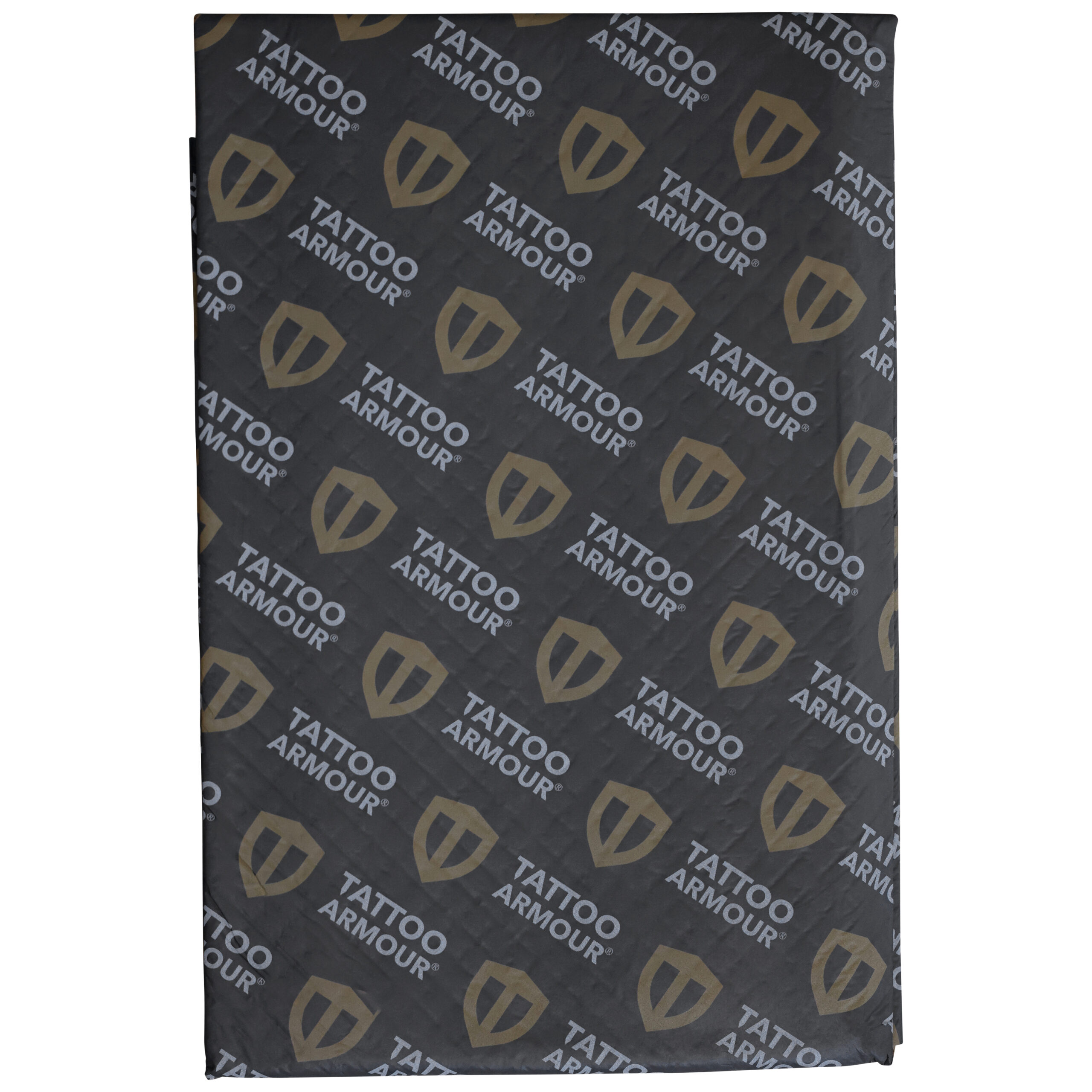 Foglio Tattoo Armour nero con loghi dorati, taglia XL