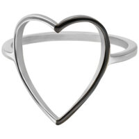 Anello cuore argento di 17,0 mm su sfondo bianco