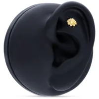 Attacco d'ape in oro 14K su modello di orecchio nero