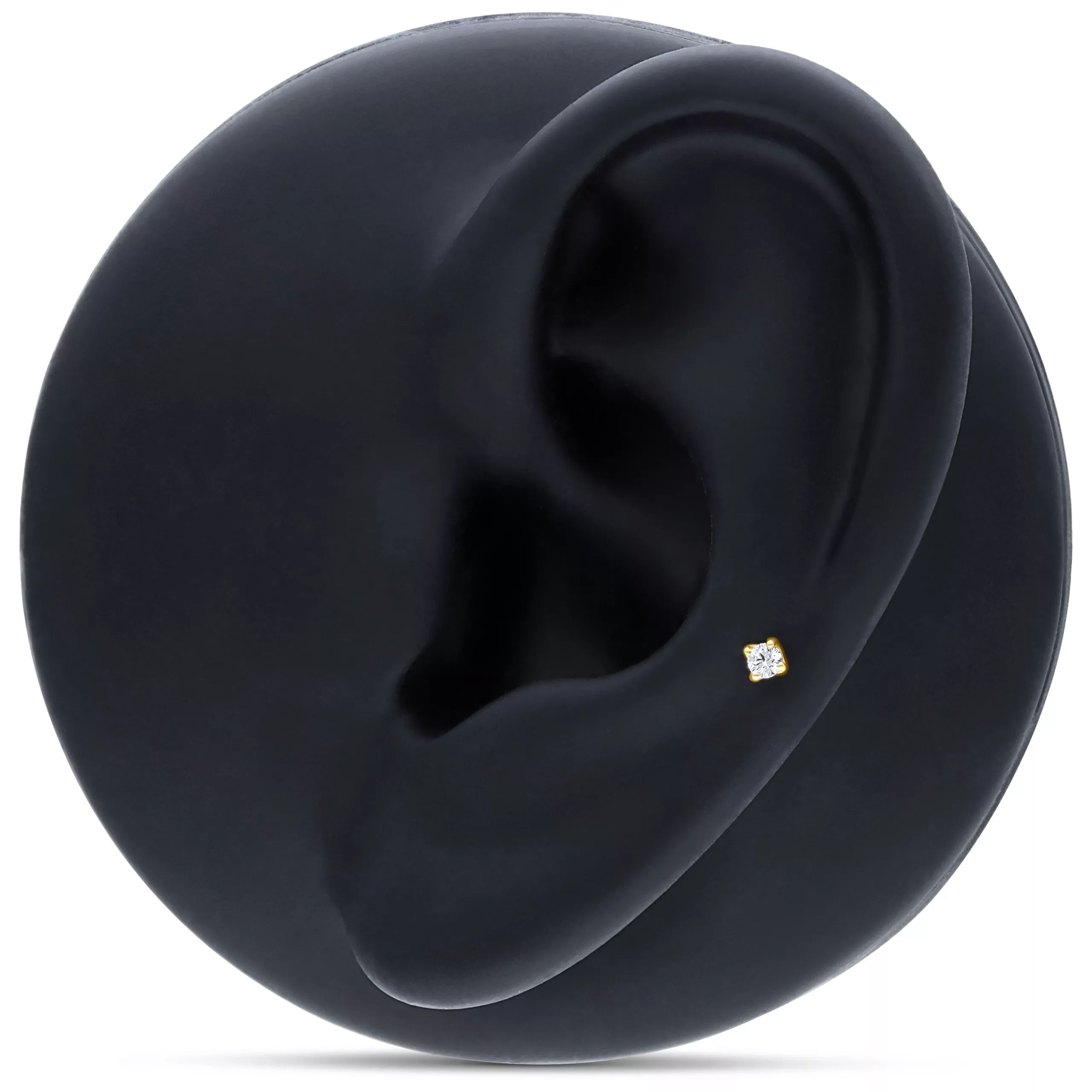 Attacco in oro 14K con cristallo chiaro su modello di orecchio nero