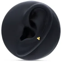 Piercing Helix con Attacco Trinity in Oro 14K Attacco Trinity dorato in Helix su modello di orecchio nero