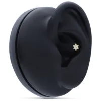 Fiore d'oro 14K con cristalli su display nero per orecchio