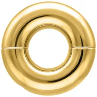 Anello Tribal Dream rotondo e dorato in acciaio chirurgico lucido su sfondo bianco