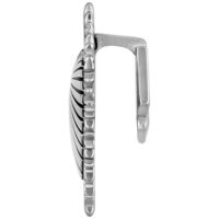 Orecchino a peso Sacred Heart color argento in acciaio chirurgico, vista laterale.