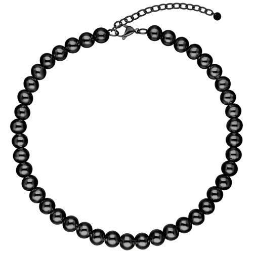 Collana Bubble nera in acciaio chirurgico 316L su sfondo bianco
