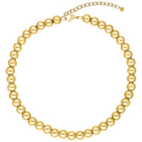 Collana Bubble dorata in acciaio chirurgico 316L su sfondo bianco