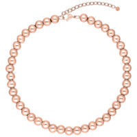 Collana Bubble in oro rosa in acciaio chirurgico 316L su sfondo bianco