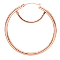 Splendente creola in oro rosa in acciaio chirurgico con chiusura a scatto