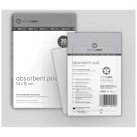 Confezione e singola confezione di Tattoomed Assorbenti su sfondo grigio