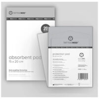 Tattoomed Assorbenti misura 15x20 cm su sfondo grigio