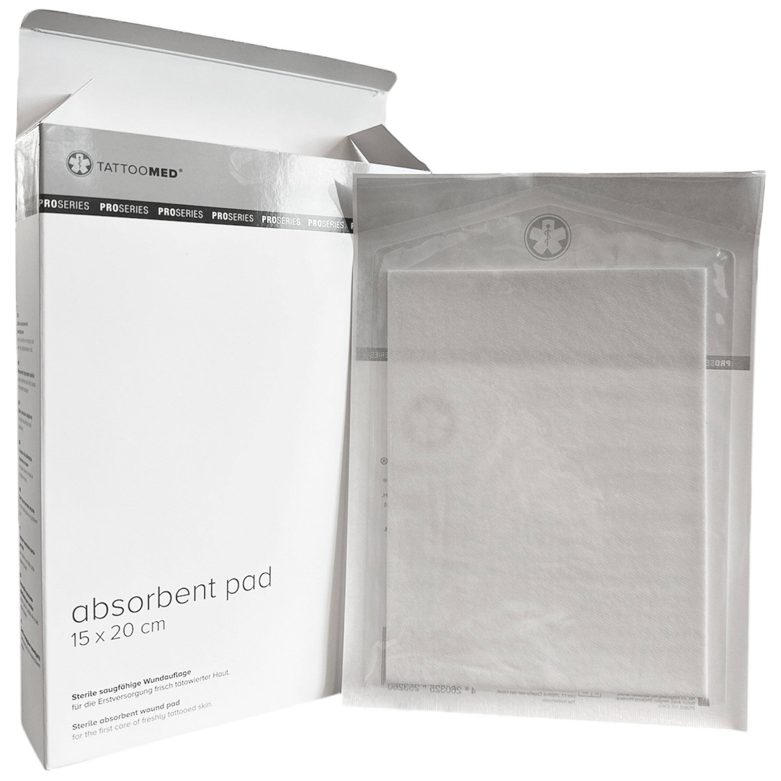 Tattoomed Assorbenti 15x20 cm in confezione bianca aperta