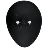 Due Luana Barbells argento con pietre cristalline su sfondo nero