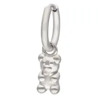 Orecchino Orsetto in Gomma Argento in Acciaio Chirurgico 316L su sfondo bianco