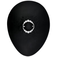 Clicker per capezzolo in argento con doppi cristalli su sfondo nero