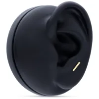 Orecchino a barra in oro 18K con cinque cristalli chiari su sfondo nero