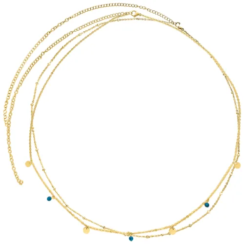 Catena a doppio giro in oro in acciaio chirurgico 316L su sfondo bianco