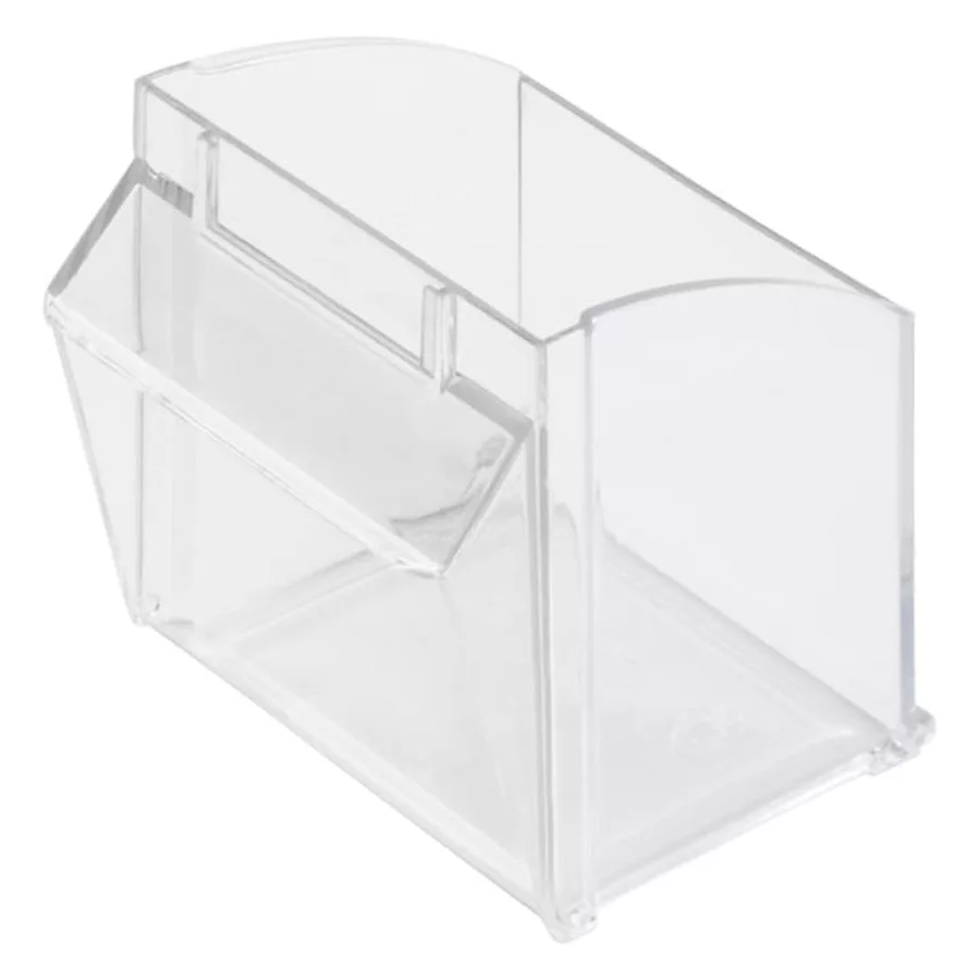 Trasparente Stala Vassoio per Display da Studio Vassoio Stala chiaro e rettangolare in plastica su sfondo bianco
