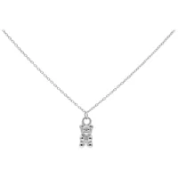 Collana Gummi Bear argento in acciaio chirurgico su sfondo bianco