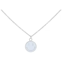Collana argento con ciondolo Smiley su sfondo bianco