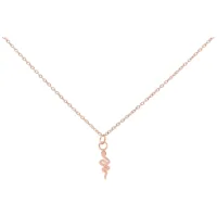 Collana Little Snake in oro rosa in acciaio chirurgico su sfondo bianco
