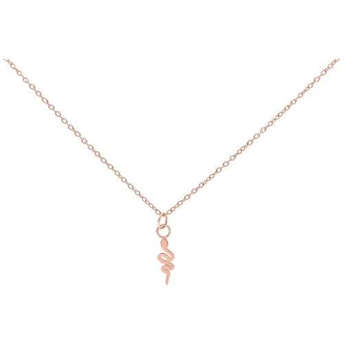 Collana Little Snake in oro rosa in acciaio chirurgico su sfondo bianco