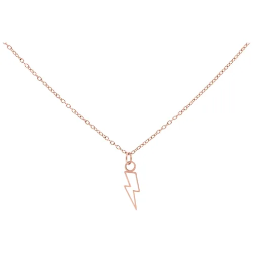 Collana in oro rosa con ciondolo a fulmine, 50 cm, su sfondo bianco