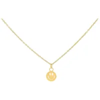 Collana dorata con ciondolo Smiley su sfondo bianco
