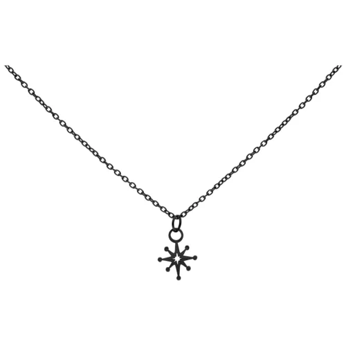 Collana Polar Star nera in acciaio chirurgico 316L su sfondo bianco