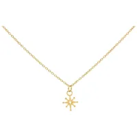 Collana dorata con ciondolo a stella polare su sfondo bianco