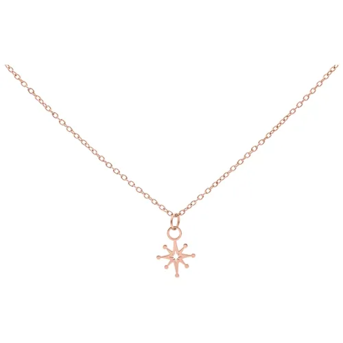 Delicata collana Polar Star in acciaio chirurgico in oro rosa su sfondo bianco