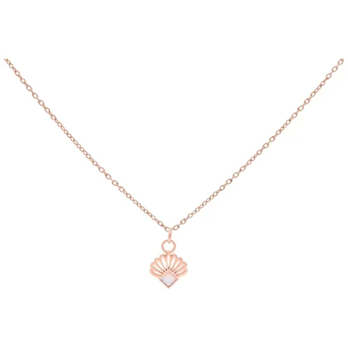 Collana con ciondolo in opale sintetico in oro rosa, lunga 50 cm