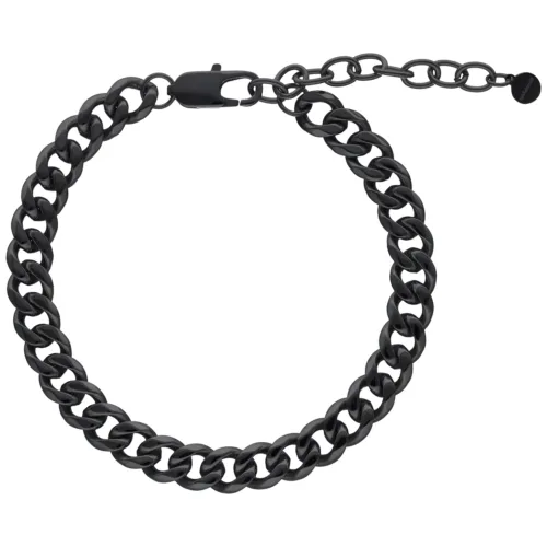 Cavigliera Flat Curb nera regolabile in acciaio chirurgico su sfondo bianco