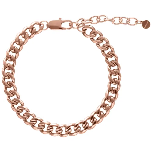 Cavigliera regolabile in acciaio chirurgico in oro rosa su sfondo bianco