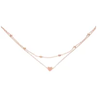 Cavigliera in oro rosa con ciondolo a cuore e lunghezza regolabile, su sfondo bianco