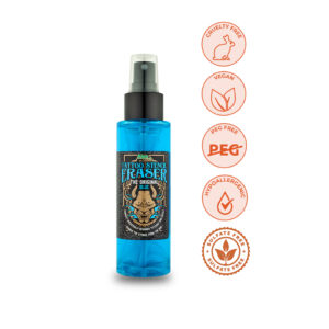 Spray blu Aloe Tattoo Stencil Eraser 100 ml su sfondo bianco