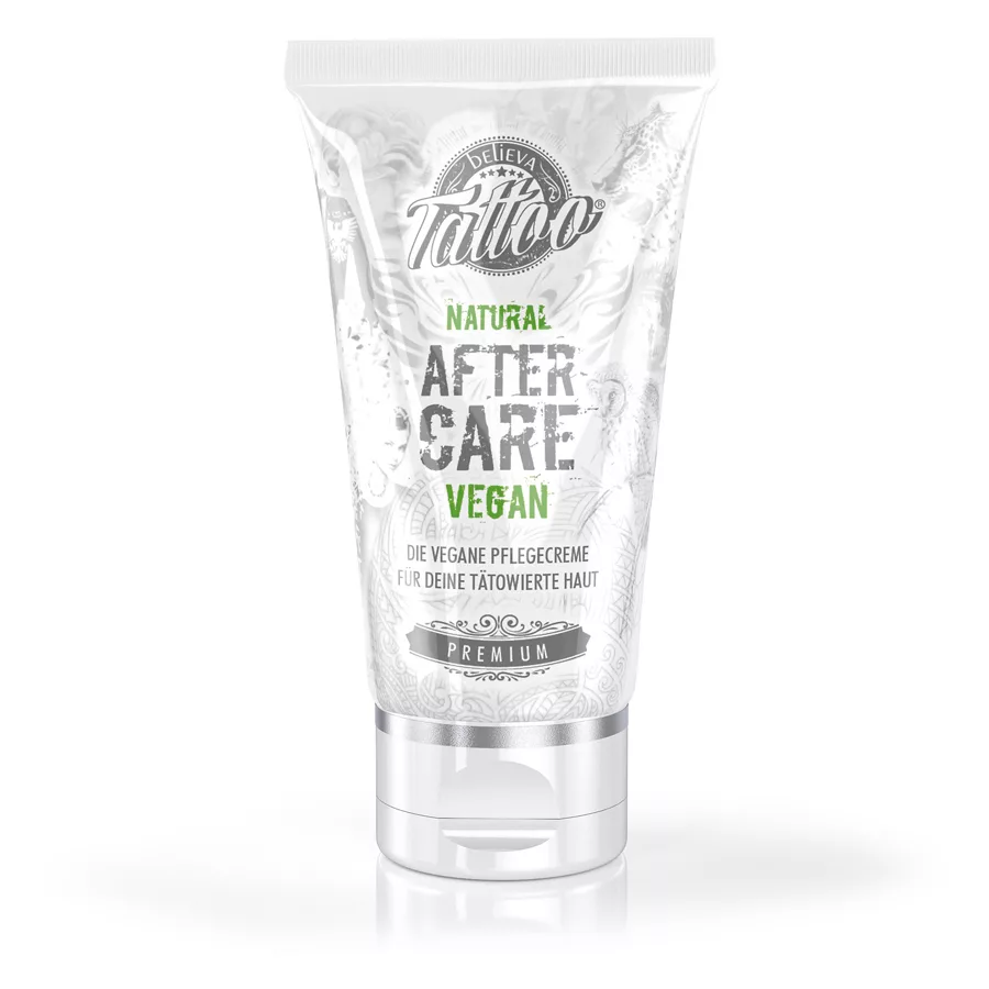 Tubo della Believa Tattoo Aftercare Crema su sfondo bianco