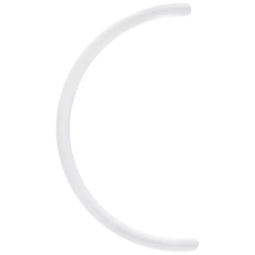 Barra piercing curva bianca in Bioplast su sfondo bianco