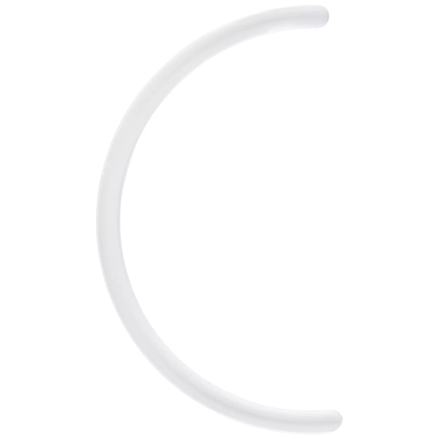 Barra Piercing Curva in Bioplast, Bianco Barra piercing curva bianca in Bioplast su sfondo bianco