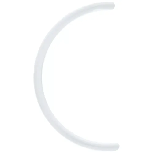 Barra curva bianca in Bioplast, lunga 30,0 mm, sfondo da studio