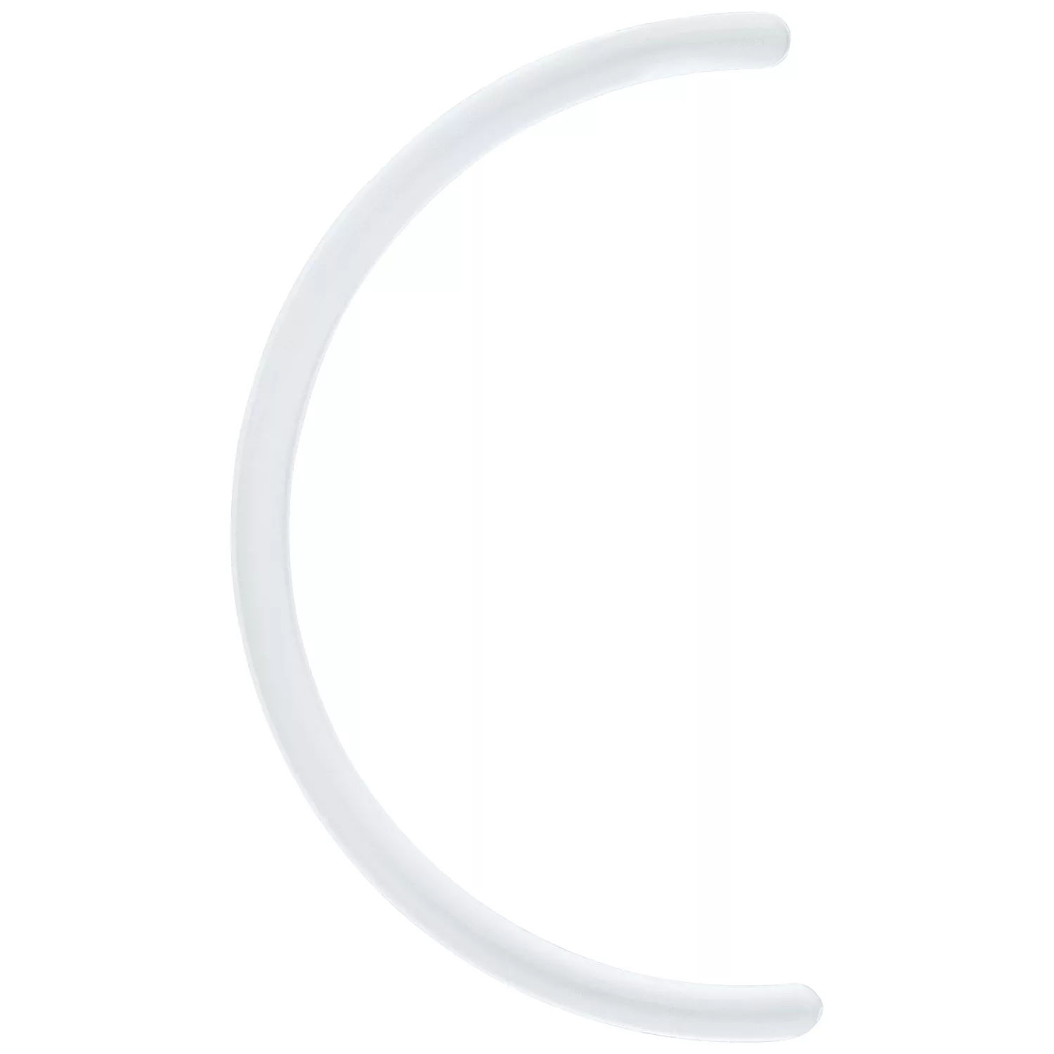 Barra curva bianca in Bioplast, lunga 30,0 mm, sfondo da studio