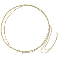 Catenina da pancia dorata in acciaio chirurgico 316L con perle