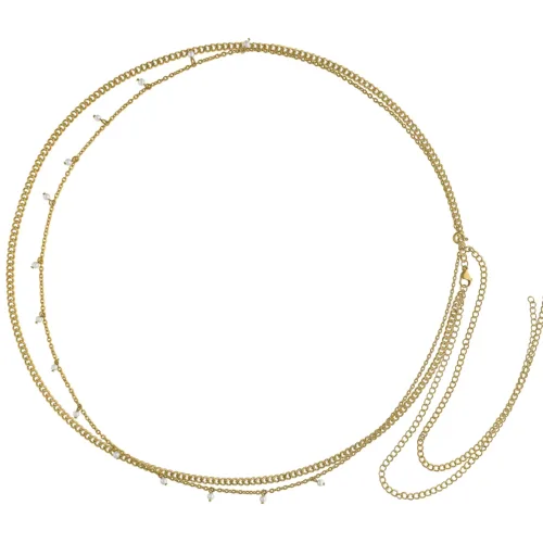 Catenina da pancia dorata in acciaio chirurgico 316L con perle