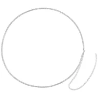 Catenina a doppio filo in acciaio chirurgico 316L in argento su sfondo bianco
