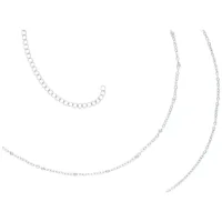 Catenina doppia in argento per il ventre in acciaio chirurgico 316L su sfondo bianco