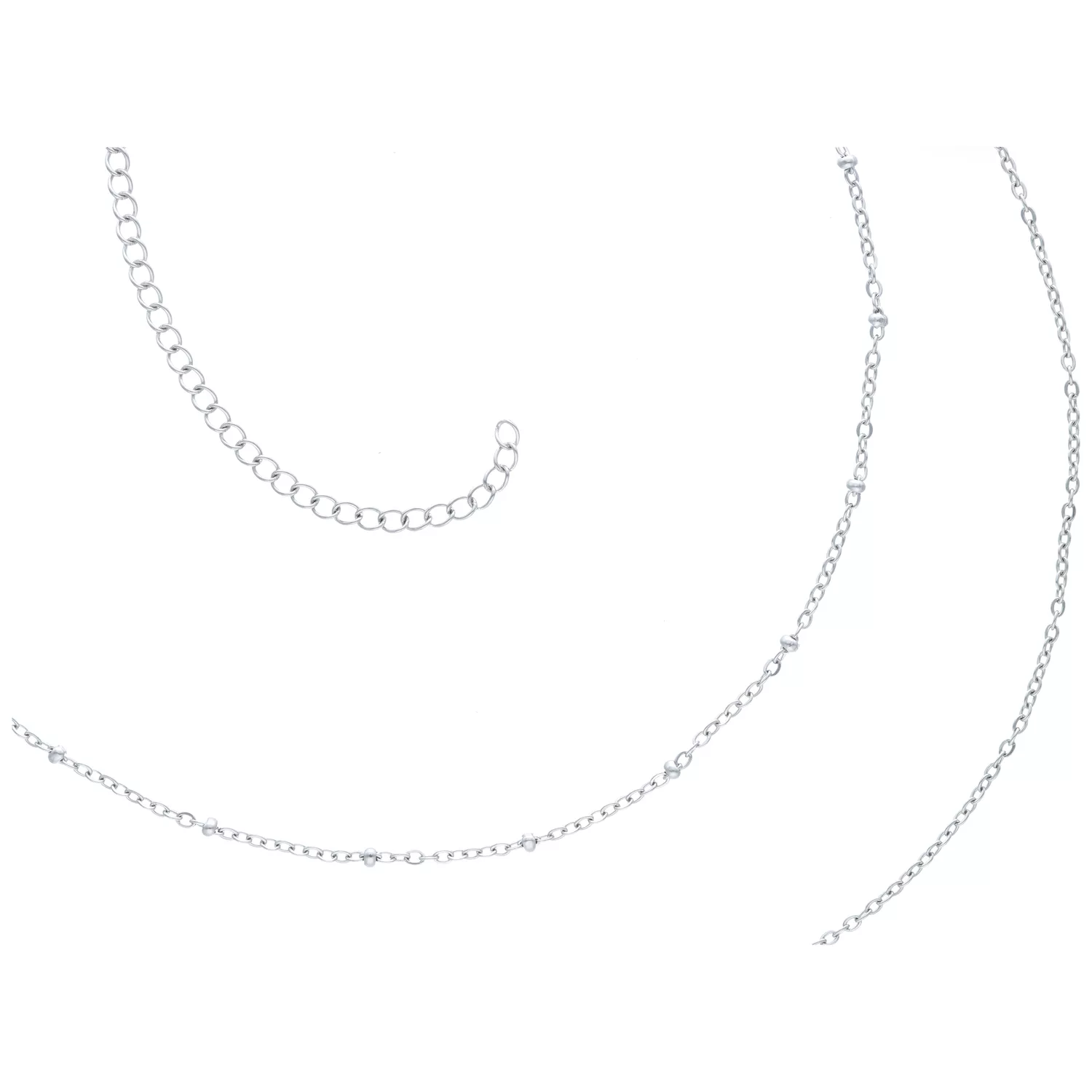 Catenina doppia in argento per il ventre in acciaio chirurgico 316L su sfondo bianco