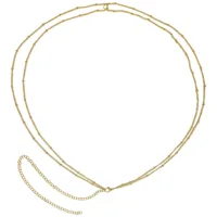 Catena piercing dorata in acciaio chirurgico 316L su sfondo bianco