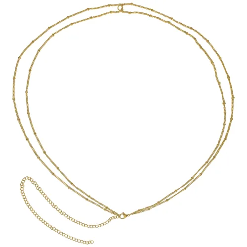 Catena piercing dorata in acciaio chirurgico 316L su sfondo bianco